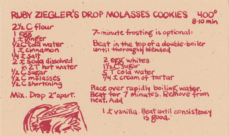 Ruby Ziegler's Drop Molasses Cookies recipe