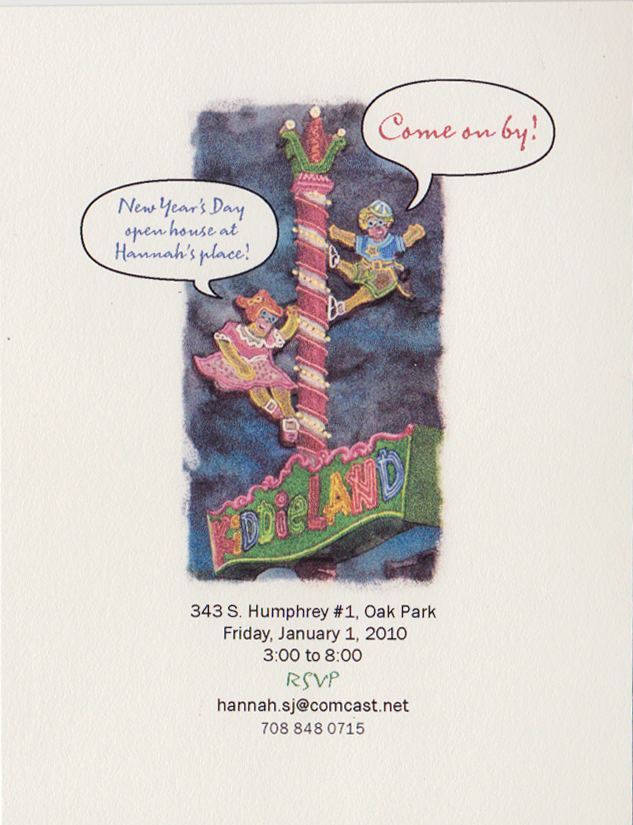 Party invitation featuring the Kiddieland sign 