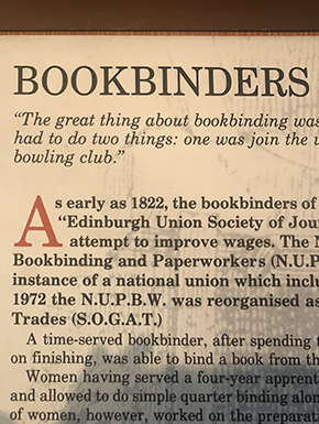 Sign about Bookbinder's life