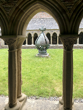 Sculpture in courtyard