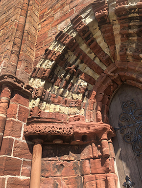 Brick kirk showing weathering