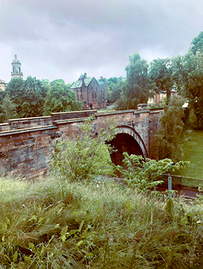 Bridge exit to necropolis tombstones