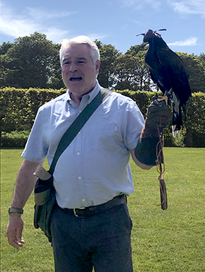 Man with hooded falcon