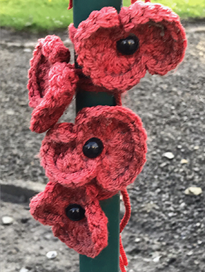 Crocheted poppies