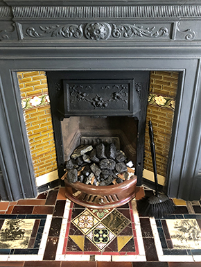 Fireplace with tiles