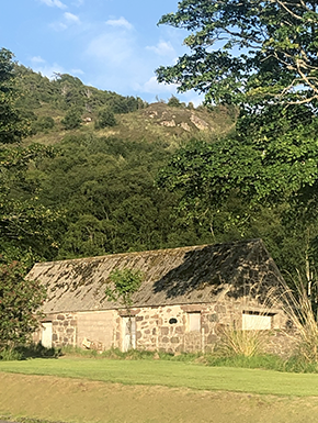 Building with hill behind