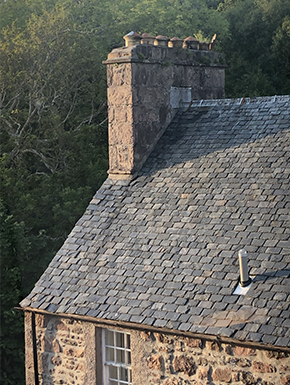 Roof with chimneys