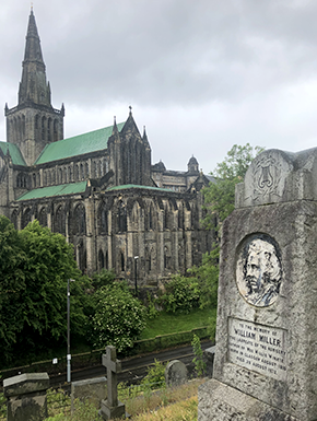 Tombstone with Glasgow Cathedral 