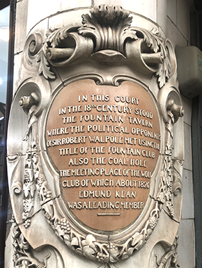 Historic plaque on Savoy entry