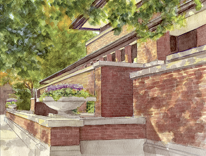 My watercolor of Robie House