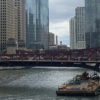 barge on the Chicago river