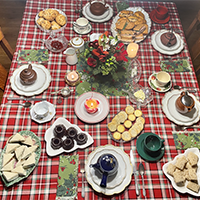 table set for Christmas tea