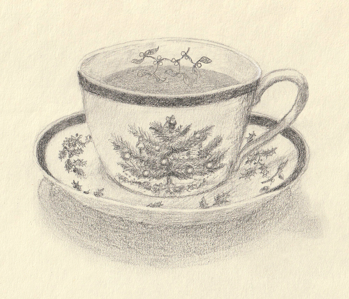 Pencil drawing of tea cup