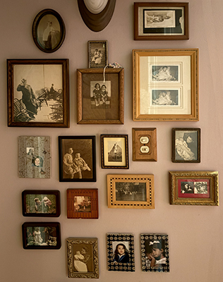 old photos on wall